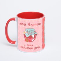 Красная кружка с фотопечатью