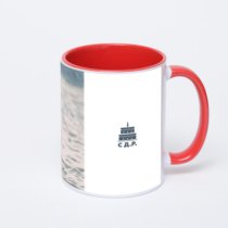 Красная кружка с фотопечатью