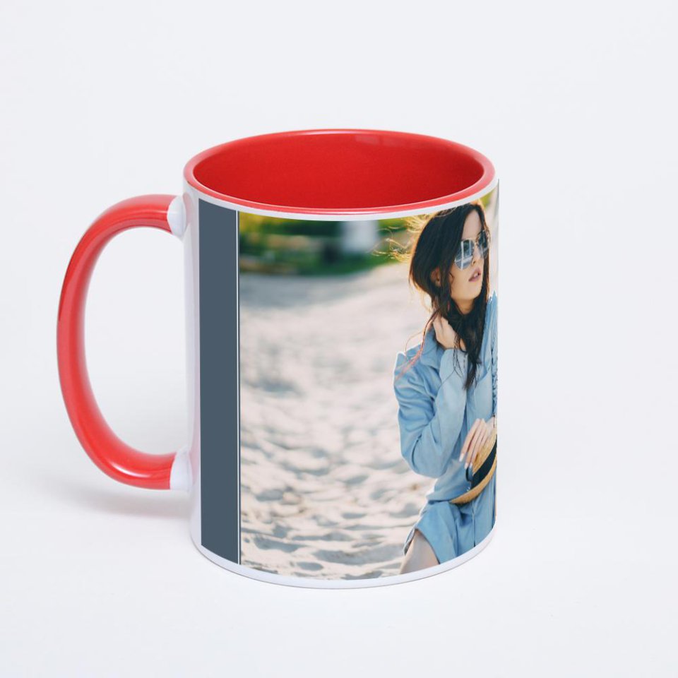 Красная кружка с фотопечатью