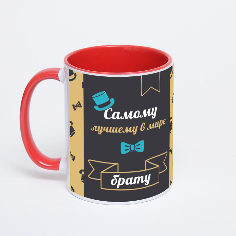 Красная кружка с фотопечатью