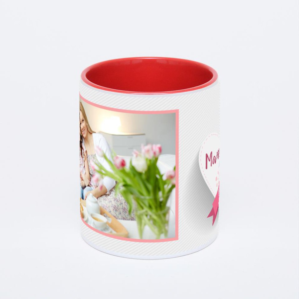 Красная кружка с фотопечатью
