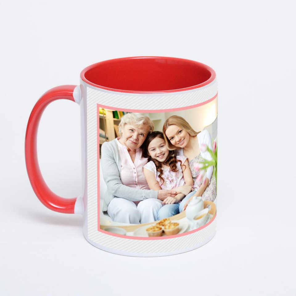 Красная кружка с фотопечатью
