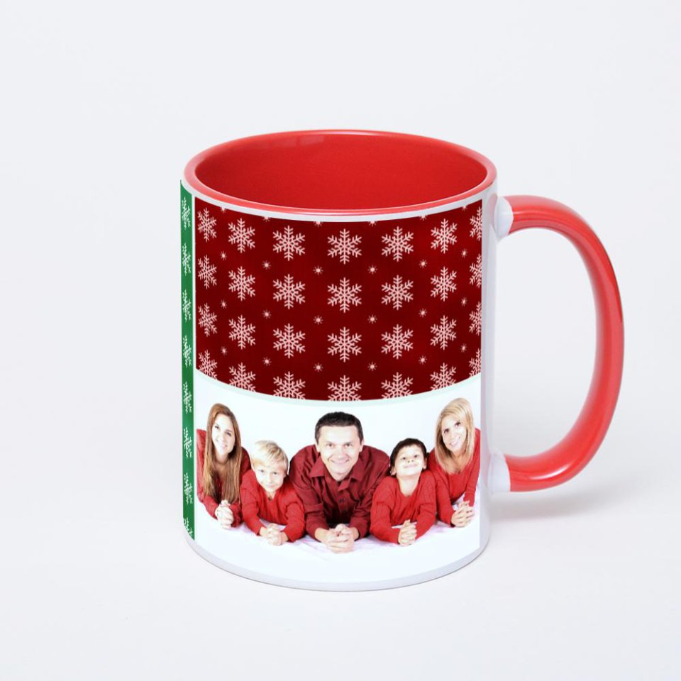 Красная кружка с фотопечатью