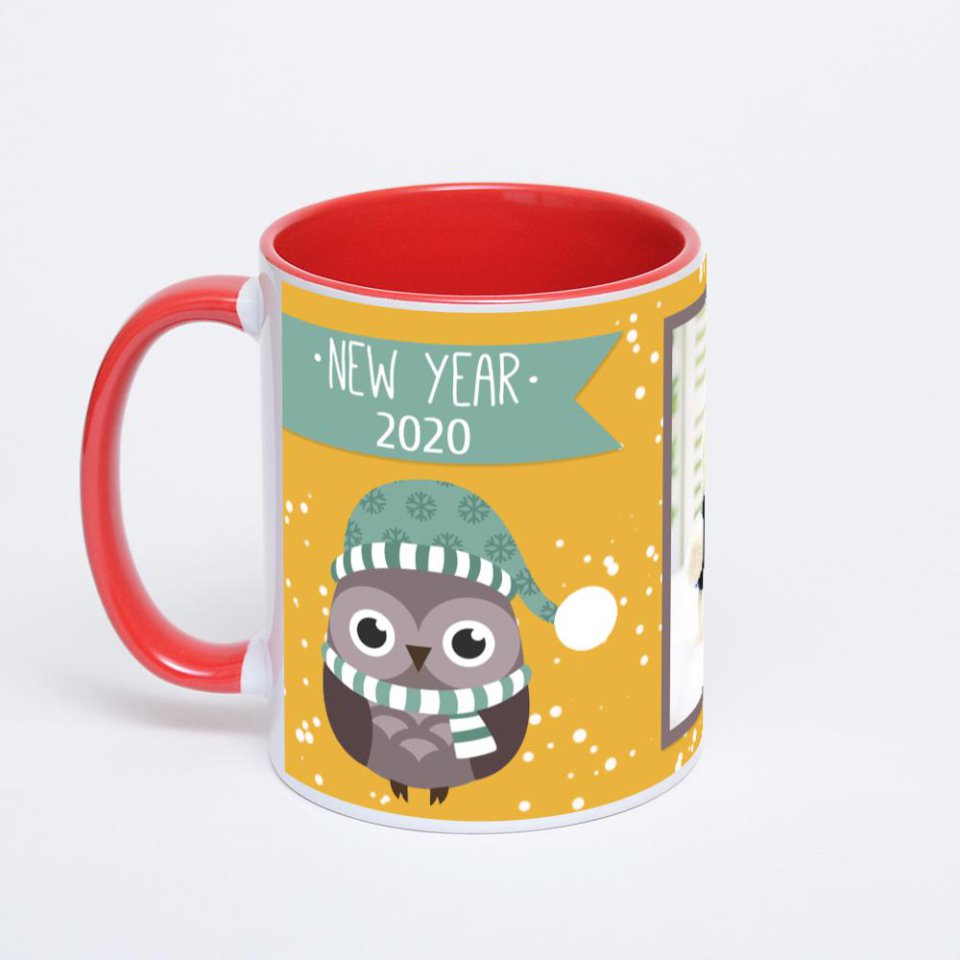 Красная кружка с фотопечатью