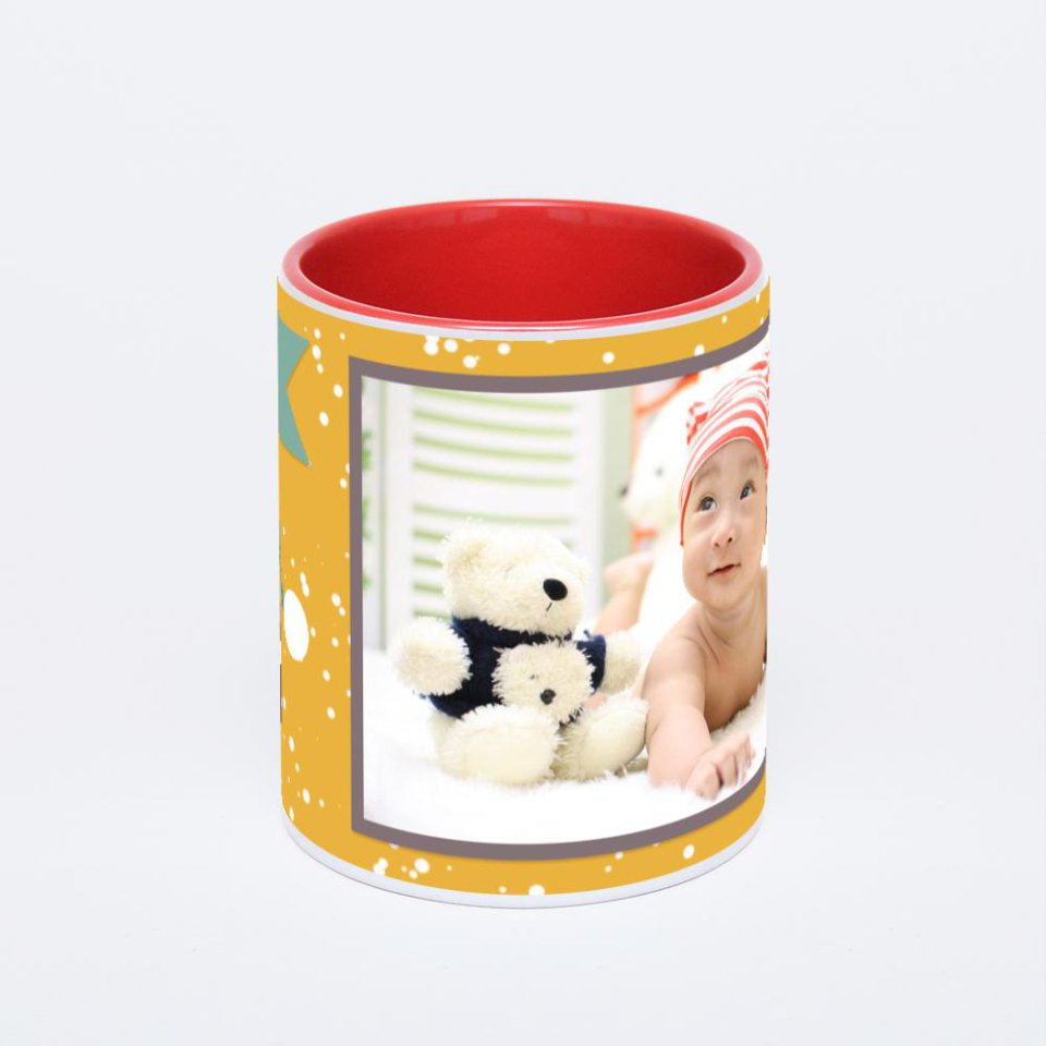 Красная кружка с фотопечатью