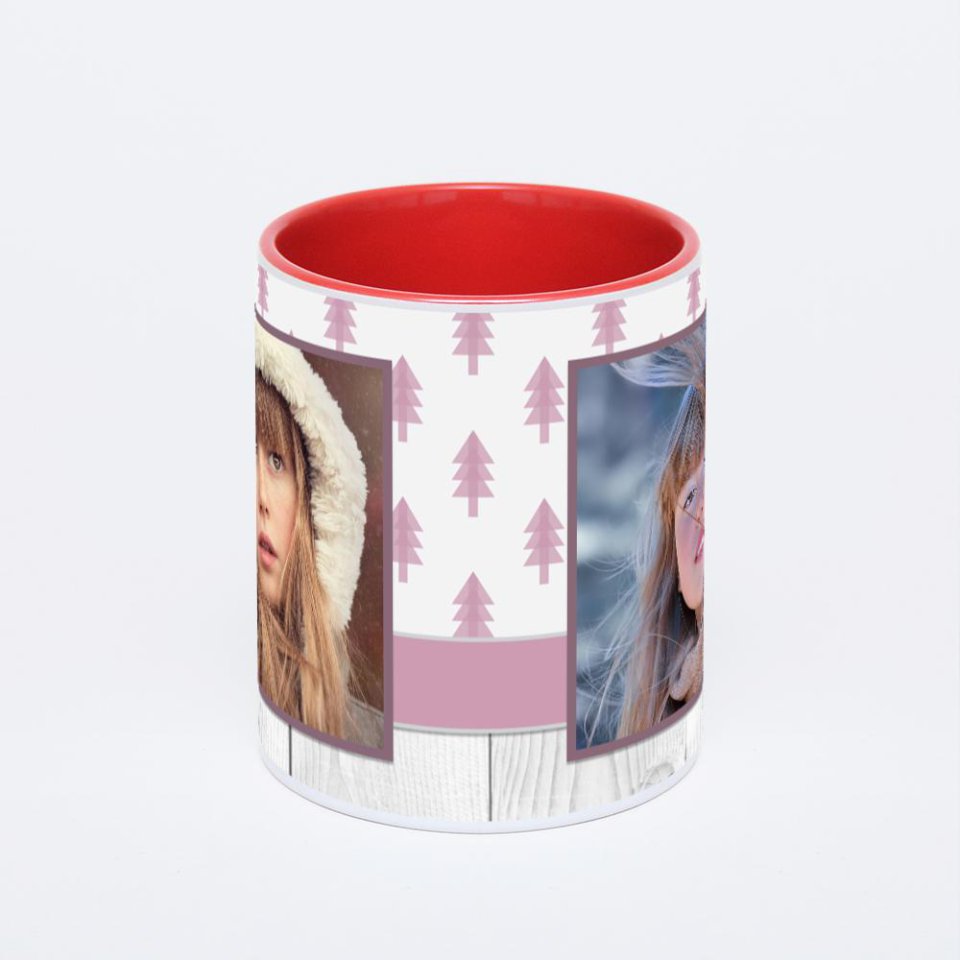 Красная кружка с фотопечатью
