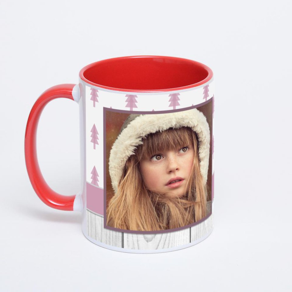 Красная кружка с фотопечатью