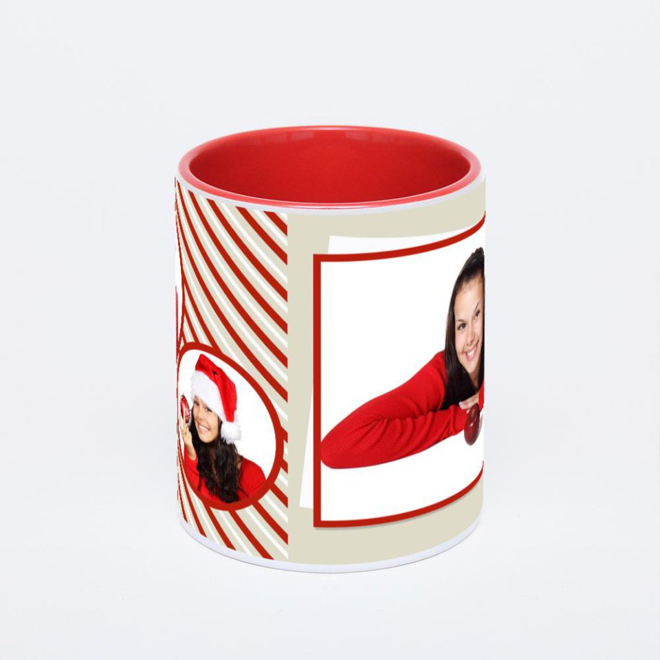Красная кружка с фотопечатью