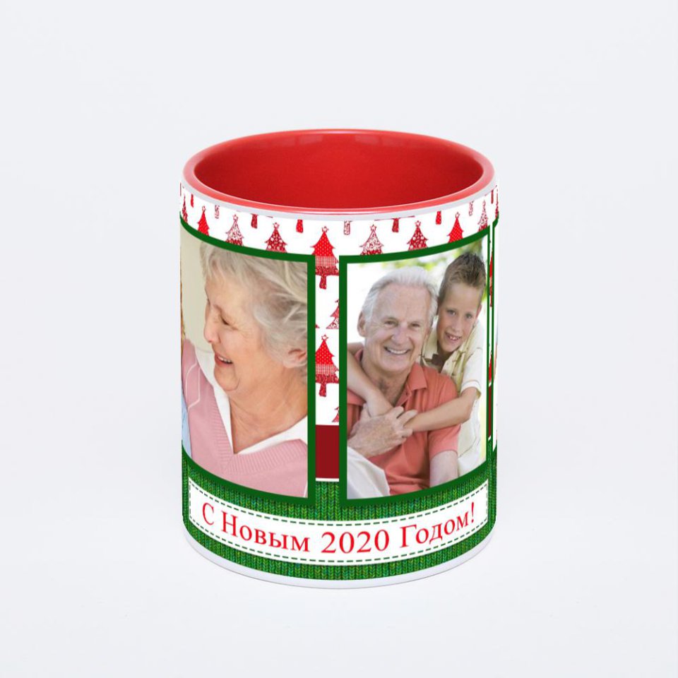 Красная кружка с фотопечатью
