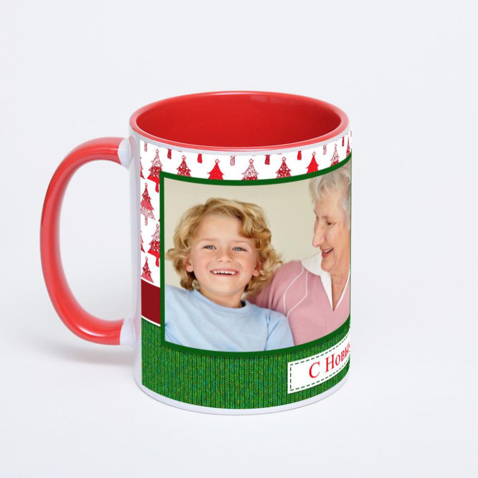 Красная кружка с фотопечатью