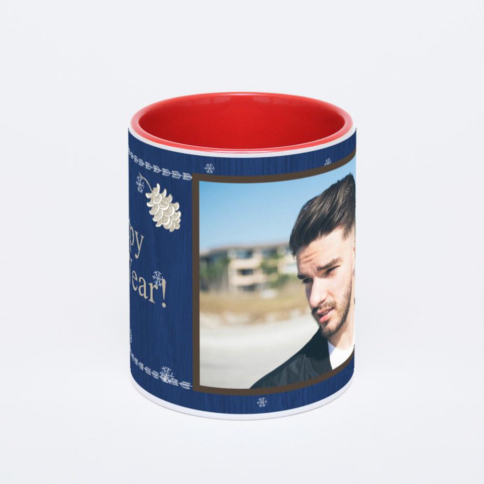 Красная кружка с фотопечатью