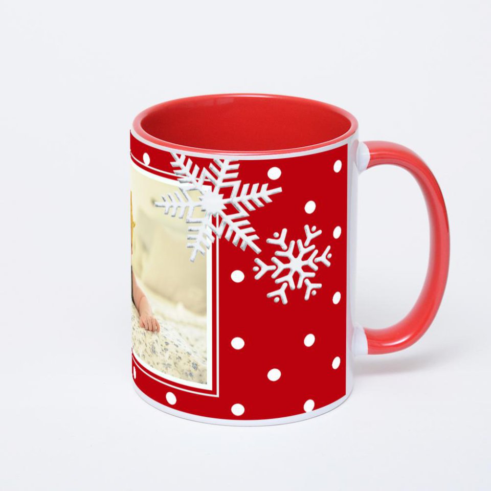 Красная кружка с фотопечатью