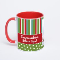 Красная кружка с фотопечатью