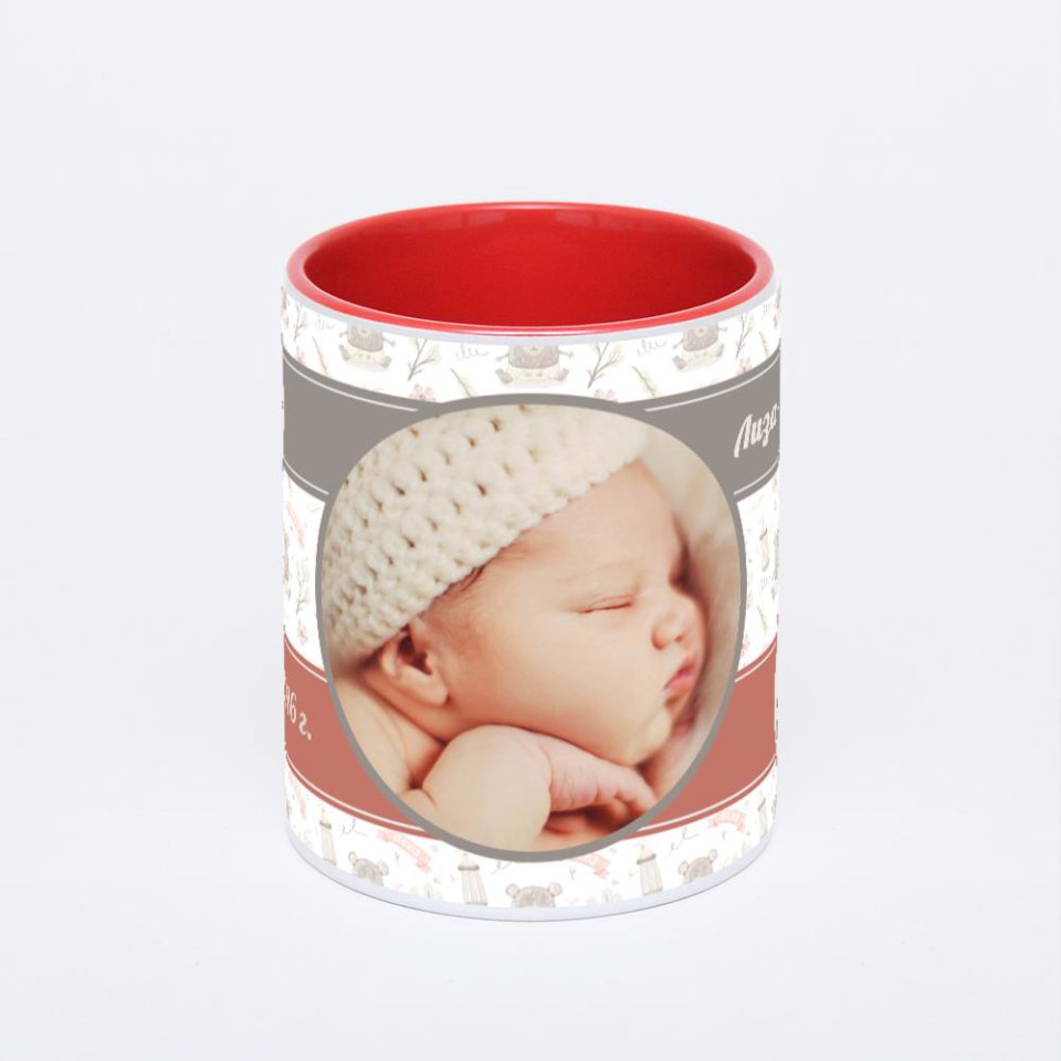 Красная кружка с фотопечатью