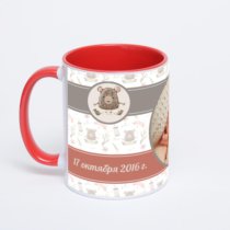 Красная кружка с фотопечатью