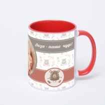 Красная кружка с фотопечатью