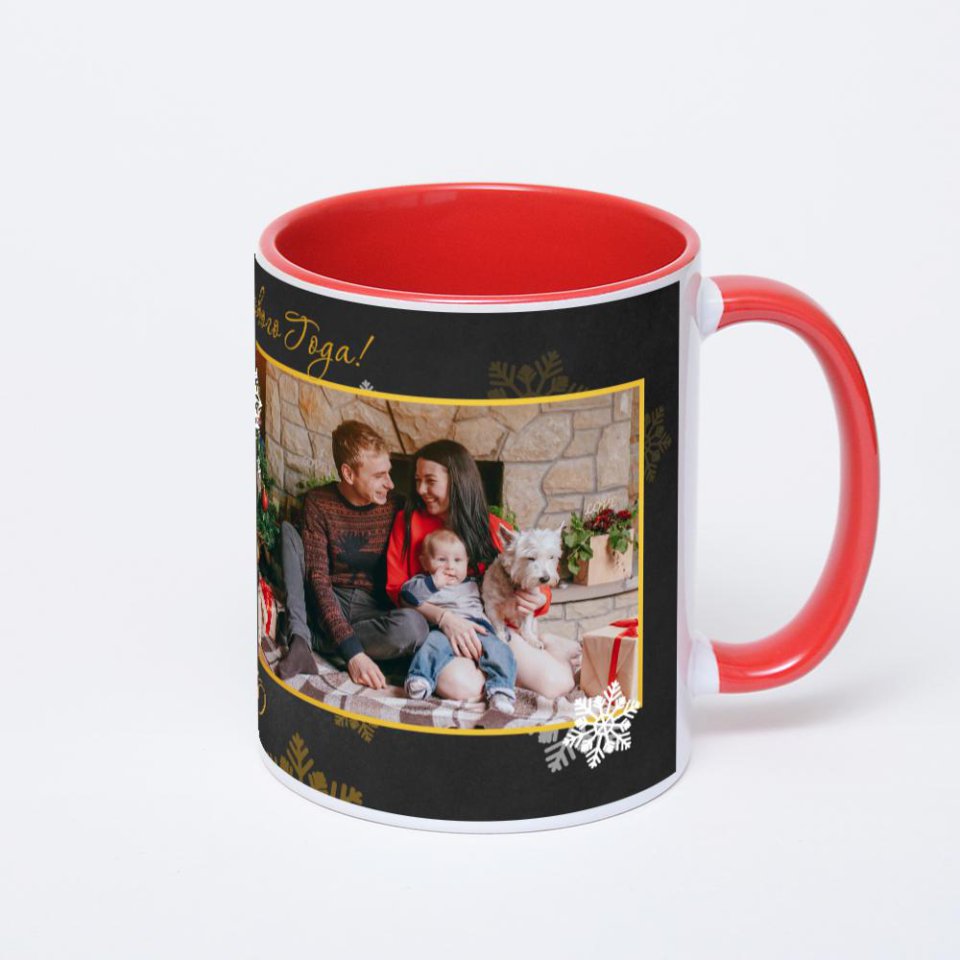 Красная кружка с фотопечатью