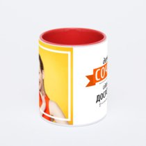 Красная кружка с фотопечатью