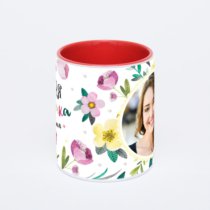 Красная кружка с фотопечатью