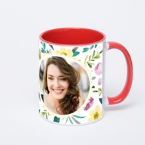 Красная кружка с фотопечатью