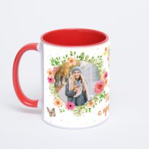 Красная кружка с фотопечатью