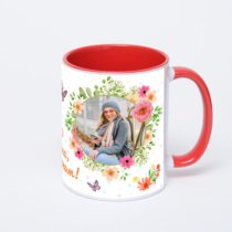 Красная кружка с фотопечатью