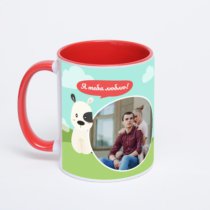 Красная кружка с фотопечатью