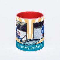 Красная кружка с фотопечатью