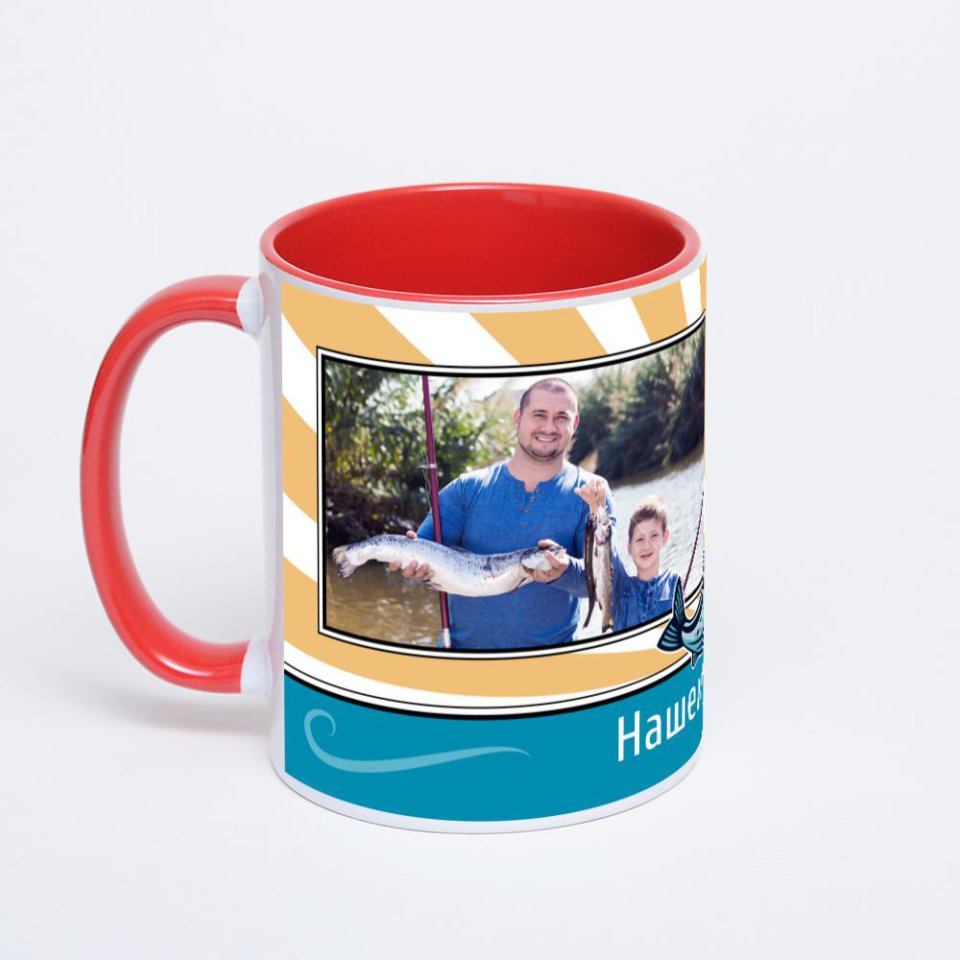 Красная кружка с фотопечатью