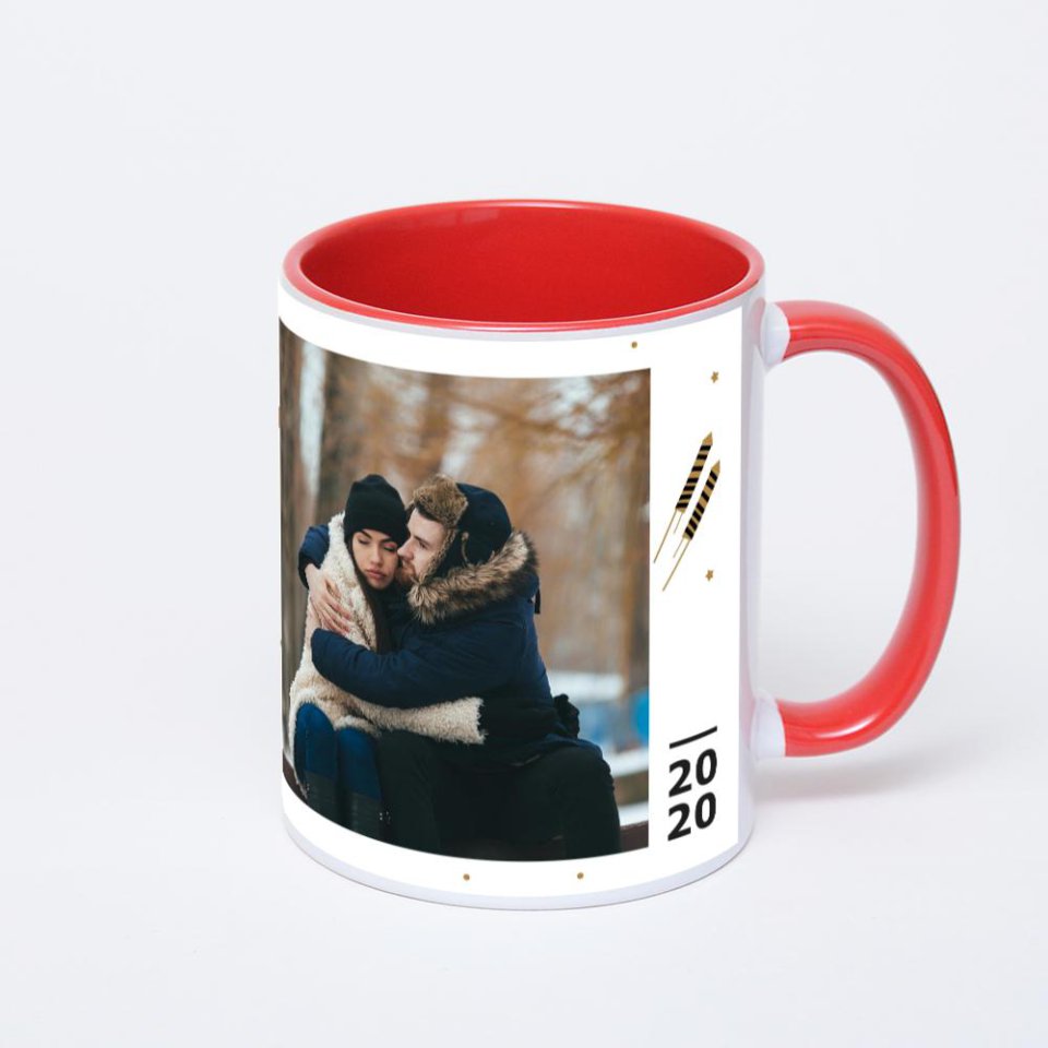 Красная кружка с фотопечатью