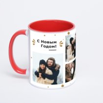 Красная кружка с фотопечатью