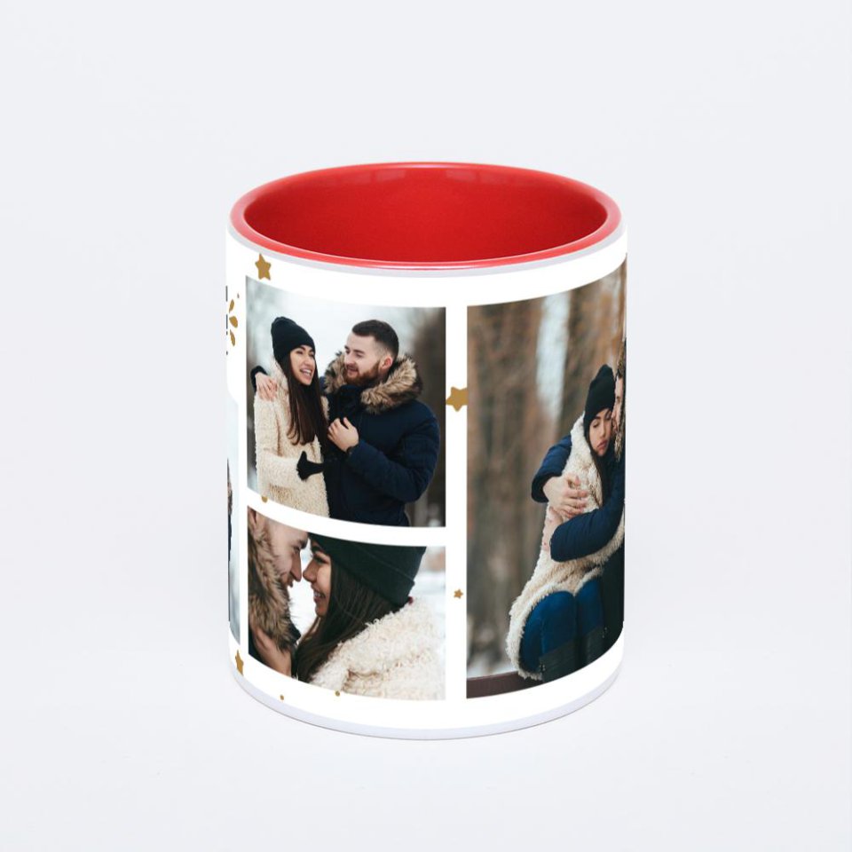Красная кружка с фотопечатью