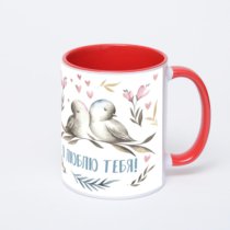 Красная кружка с фотопечатью