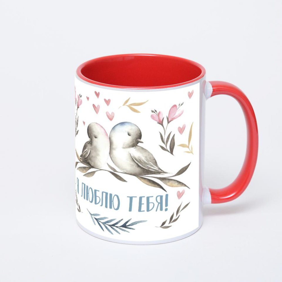 Красная кружка с фотопечатью