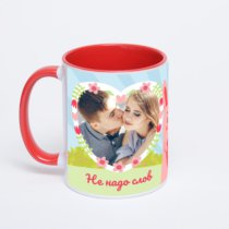 Красная кружка с фотопечатью