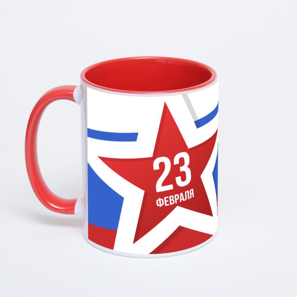 Красная кружка с фотопечатью