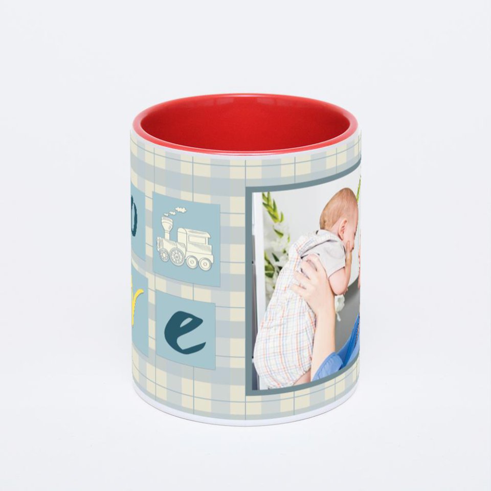 Красная кружка с фотопечатью