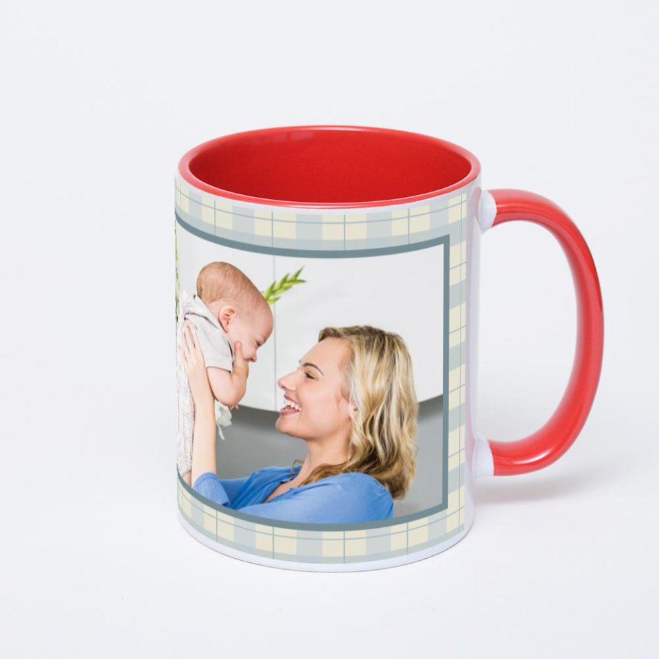 Красная кружка с фотопечатью