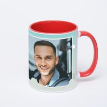 Красная кружка с фотопечатью