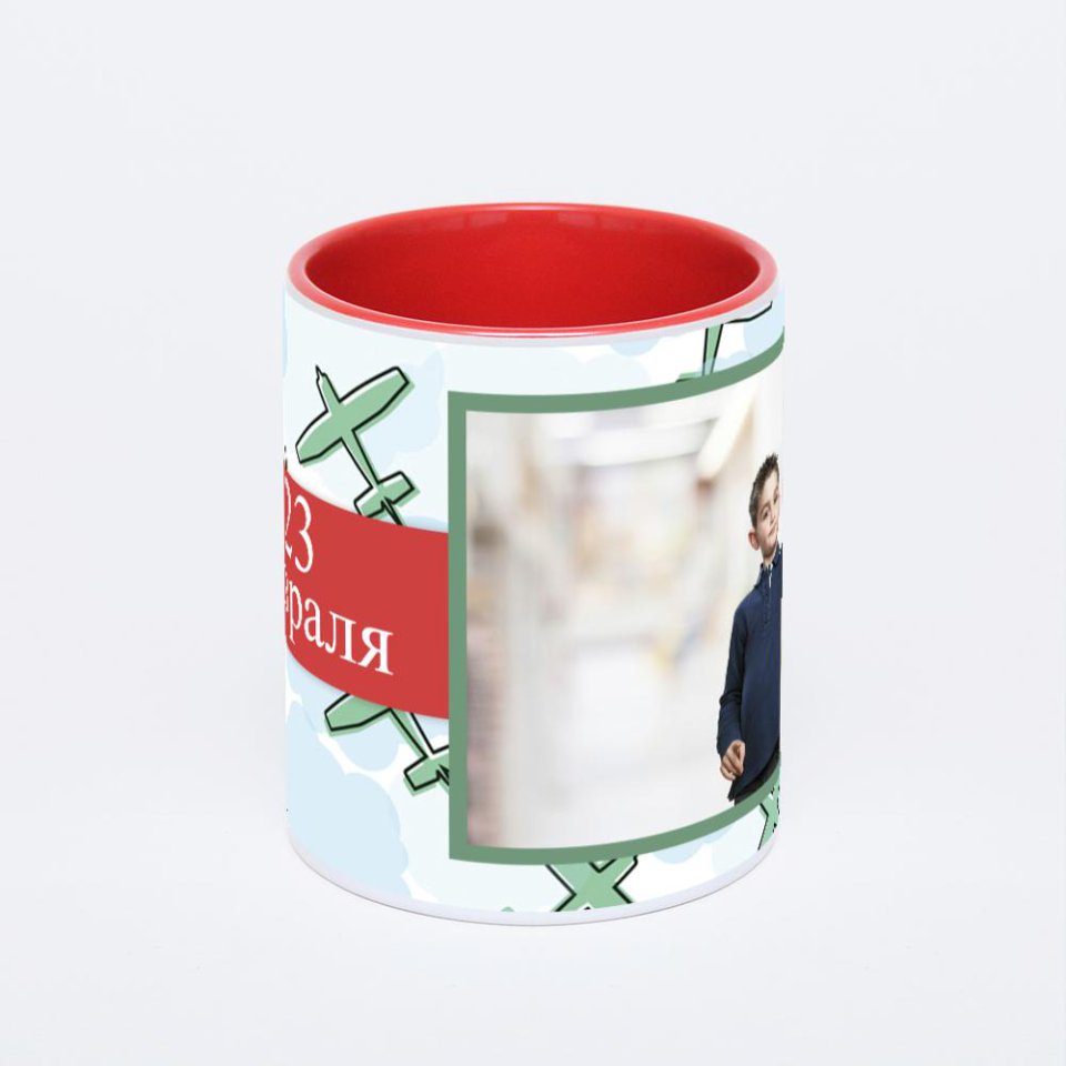 Красная кружка с фотопечатью