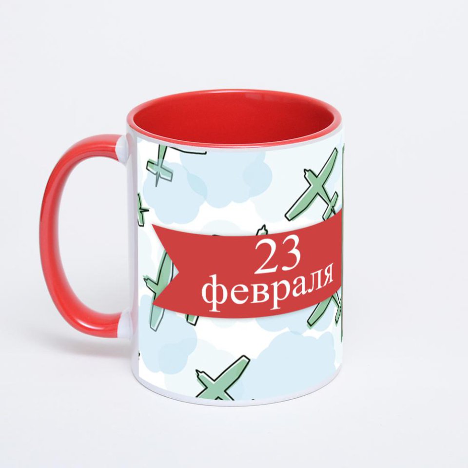 Красная кружка с фотопечатью