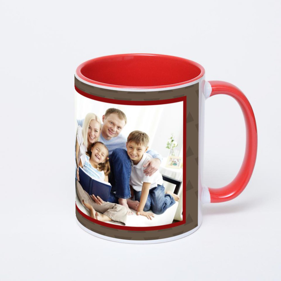 Красная кружка с фотопечатью