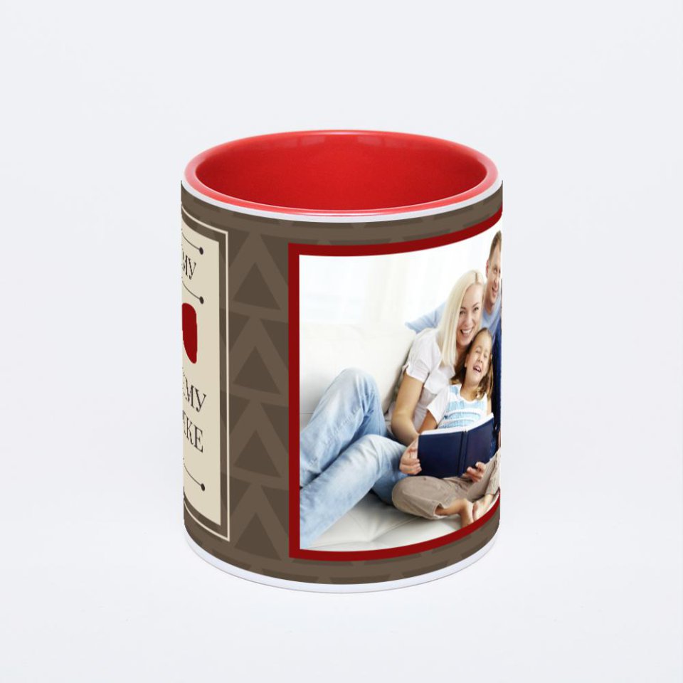 Красная кружка с фотопечатью