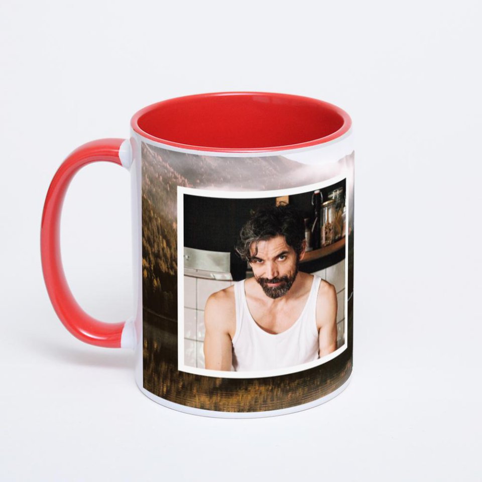 Красная кружка с фотопечатью