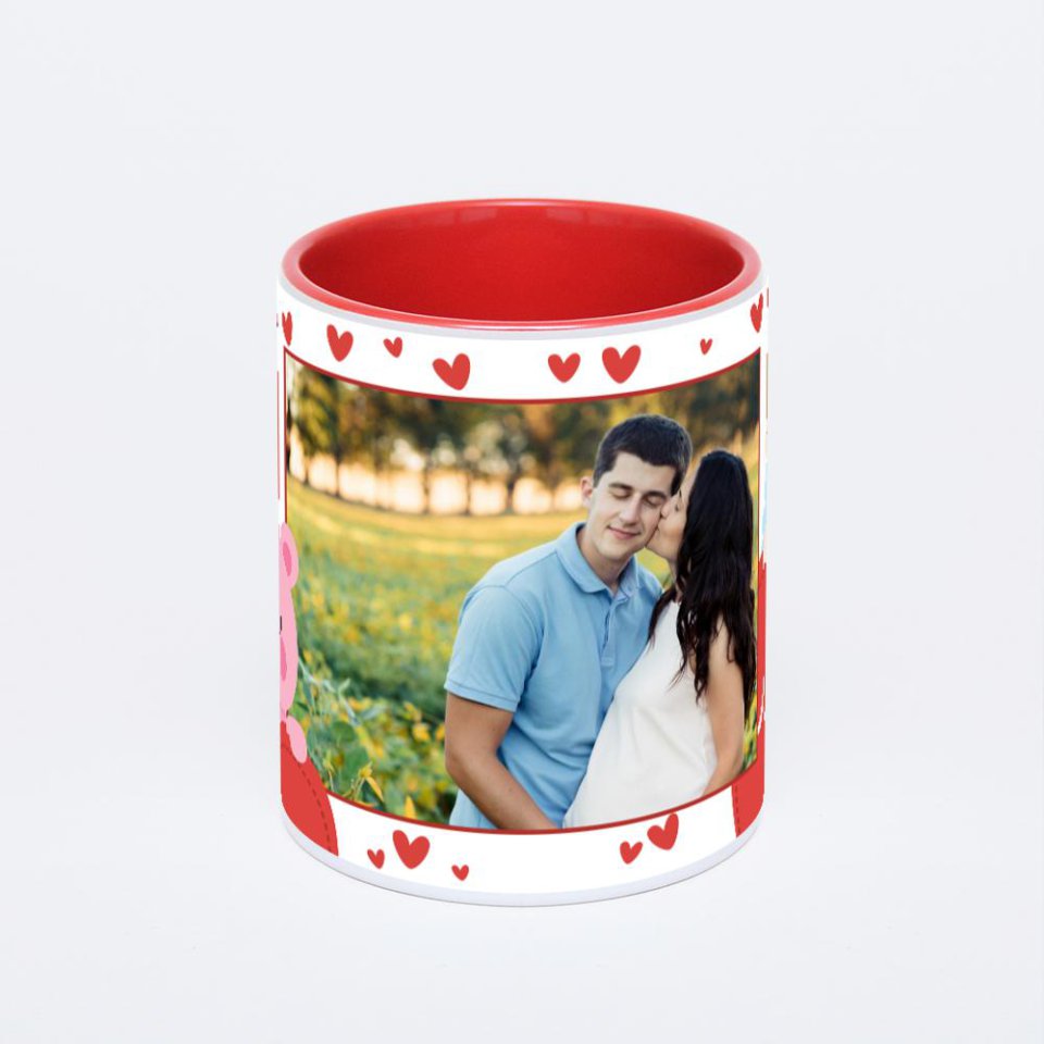 Красная кружка с фотопечатью