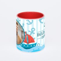 Красная кружка с фотопечатью