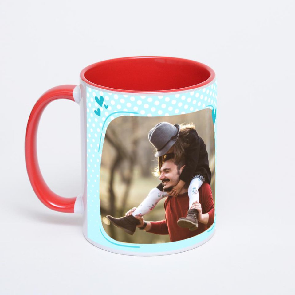 Красная кружка с фотопечатью
