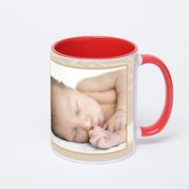 Красная кружка с фотопечатью