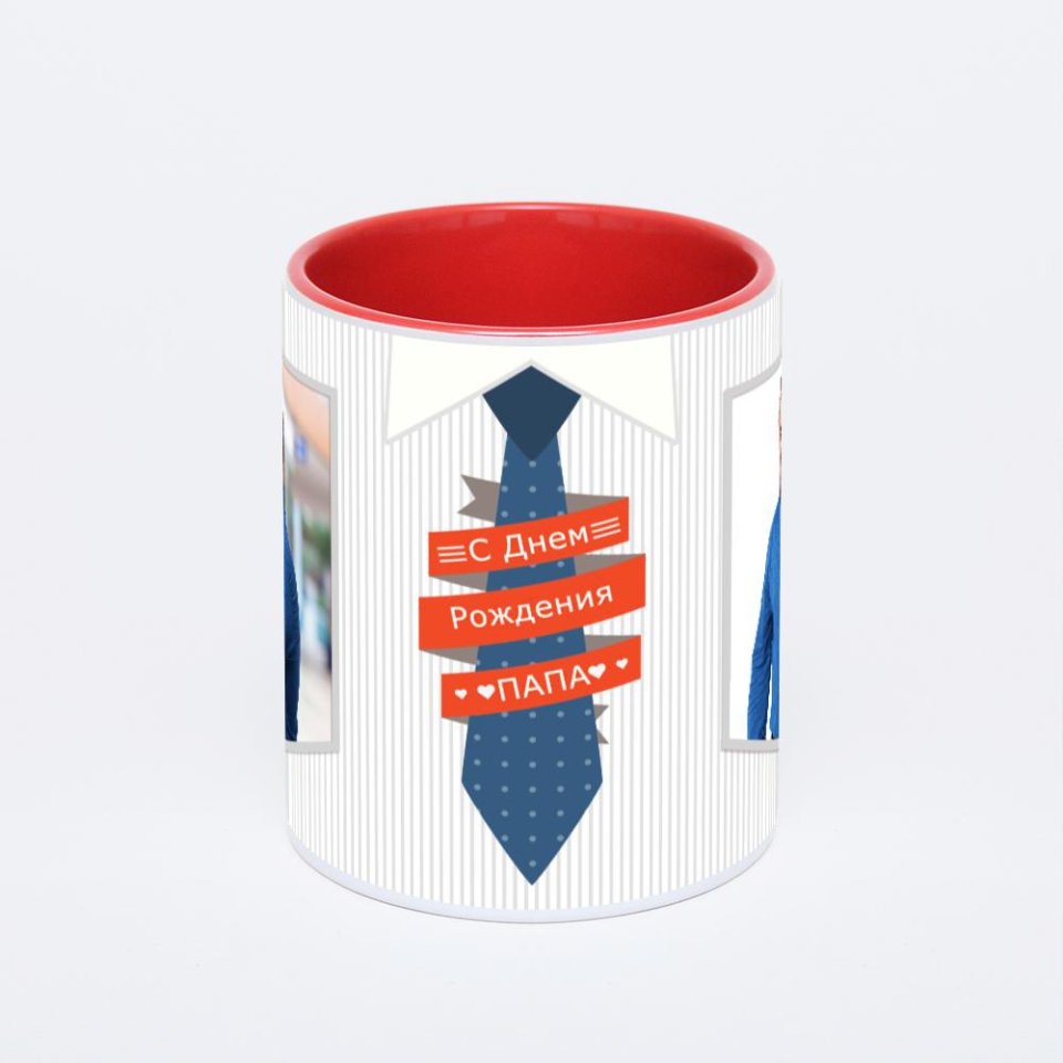 Красная кружка с фотопечатью