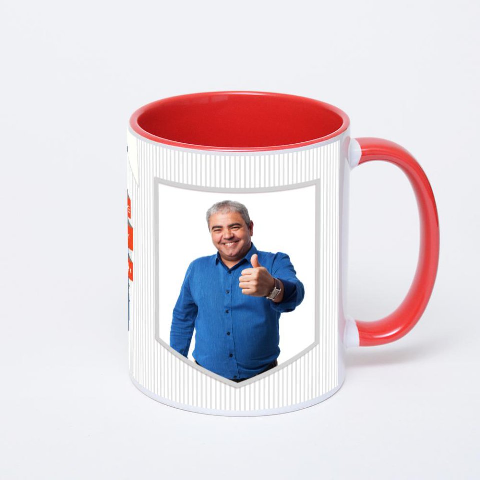 Красная кружка с фотопечатью